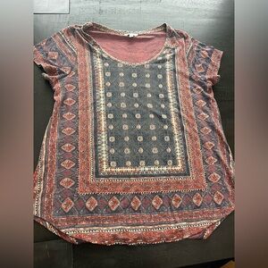 Lucky Brand XL Bandana Short Sleeve Tee